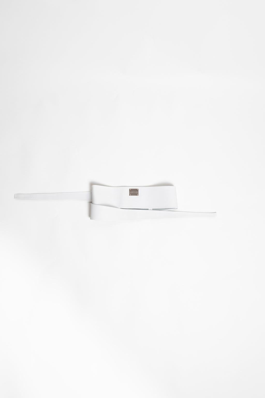 Large Leather Belt White