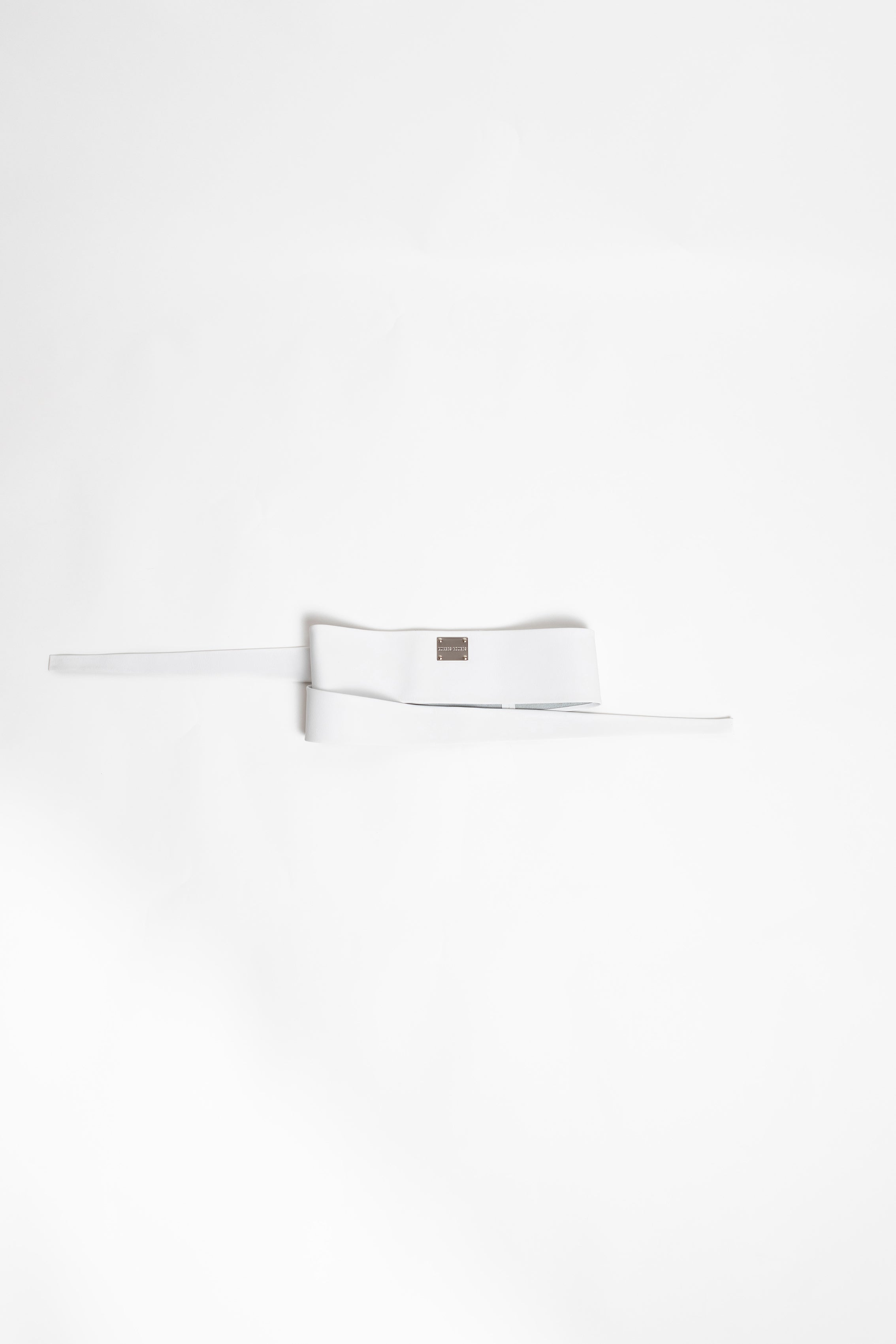 Large Leather Belt White