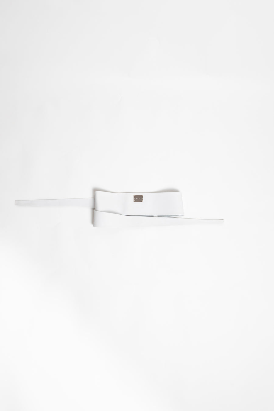 Large Leather Belt White