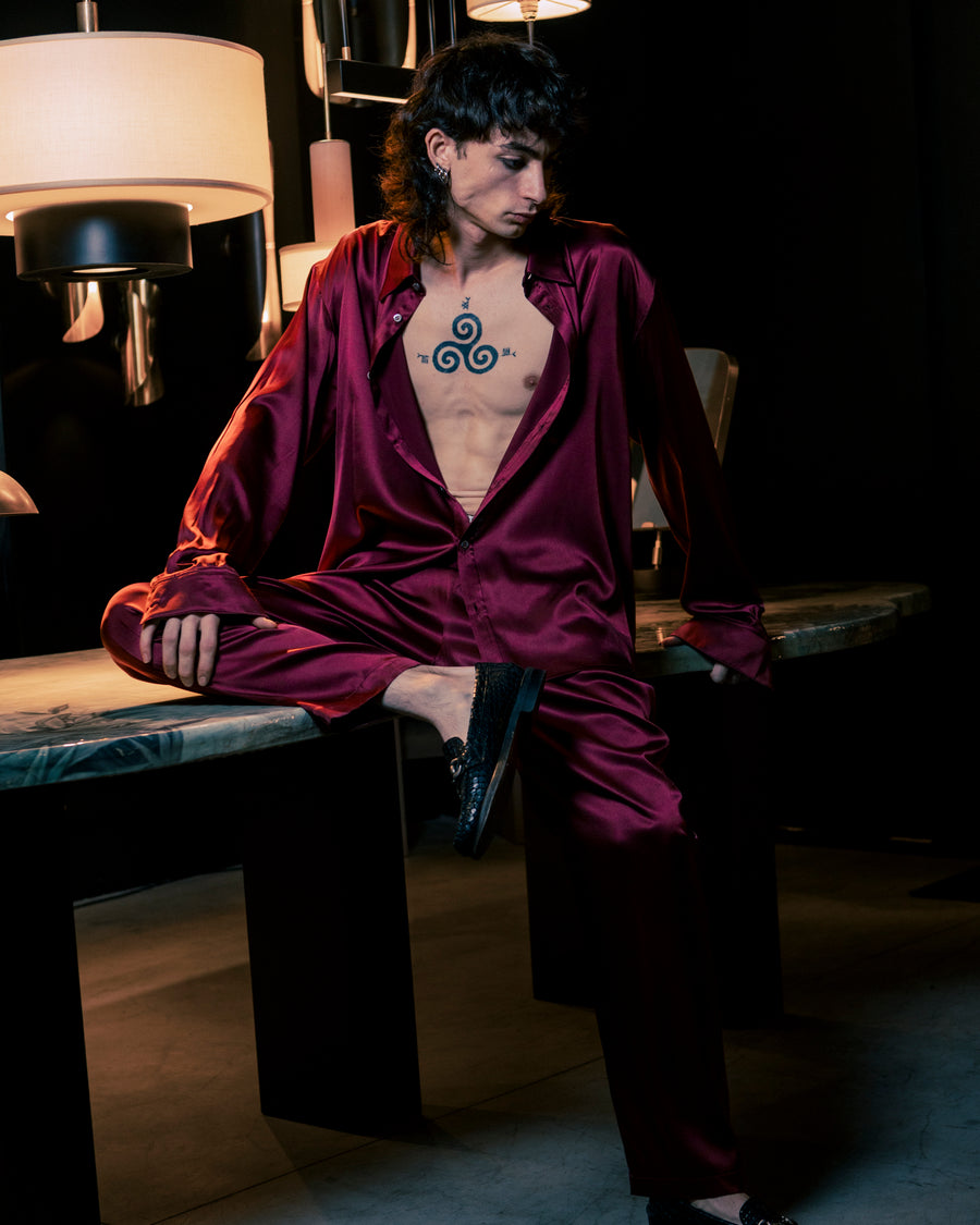 Silk Pants Amaranto